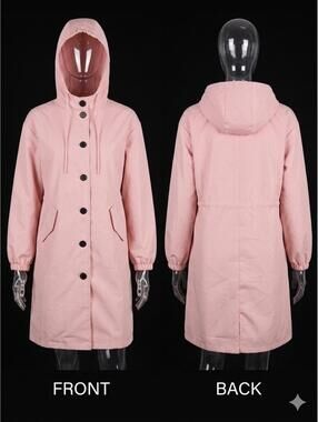 🩷 Pink Hooded Raincoat Jacket 12-16 Lightweight 2xL 🩷